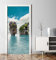MyMaxxi - Tür bekleben mit Türtapete Türposter Türfolie Selbstklebend 90x200 Strand Berge - Tür verschönern Türaufkleber Türklebefolie Sand Meer Berge blau