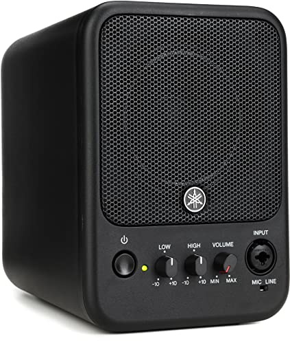 YAMAHA MS101-4 Powered Monitor Speaker, 30 Watts Studio Monitor with 4'' Woofer, 1'' Tweeter, and 2-Band EQ