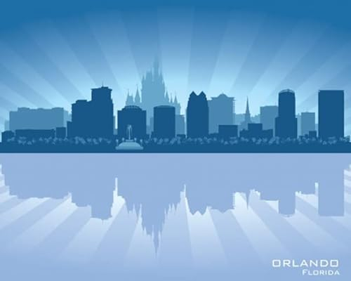 adrium Acryl-Bild 40 x 30 cm: Orlando, Skyline City Silhouette (17598817)
