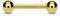 Paula & Fritz® Hantel-Stab UNIVERSAL Straight Barbell Edelstahl Gold 1,2-mm Stab 8-mm Lang 4-mm Kugel Zungen-Piercing Industrial Ohr Chirurgenstahl