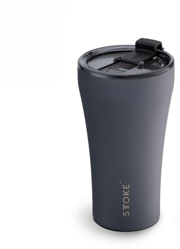 Sttoke Leakproof Ceramic Reusable Coffee Cup 12 oz - Slated Grey