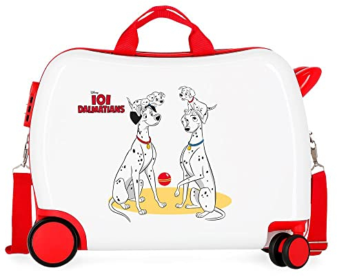 Disney 101 Dalmatiner, Kinderkoffer, weiß, 50 x 39 x 20 cm, Hartplastik, seitlicher Kombinationsverschluss, 34 l, 1,8 kg, 4 Räder