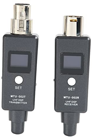U3 Wireless Mikrofonsystem, 2,4 G Wireless XLR Sender und Empfänger für Dynamisches Mikrofon, Audio Mixer, PA System, DSLR Kamera, Eingebauter Akku