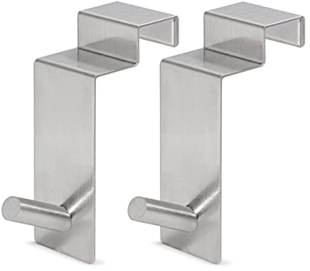 JOGEL & PETZ® Flipchart Türhaken - Platzsparende Alternative zum Flipchart Ständer - Integrierter Türschoner - [2er Set - Tür-Rückseite - Edelstahl]