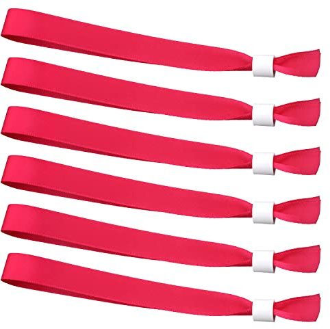 SAVITA 50pcs Bracelets pour Événements en Tissu, Bracelets de Fête Jetables Sans Logo Bracelets d'Admission Bracelet d'Identification pour Concerts Activités Fêtes Concours (Rose)