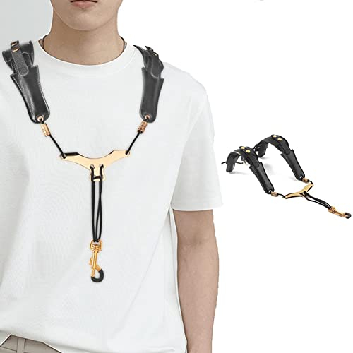 Haowul Saxophongurt Leder Verstellbares Saxophon Schultergurt Saxophon Lanyard Musical Instrument Accessoires
