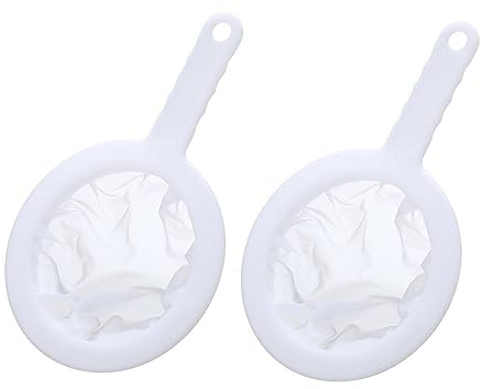 Fezf Paquete de 2 coladores de alimentos, colador de alimentos, filtro de malla reutilizable, orujo, leche, filtro de nailon para vino tinto