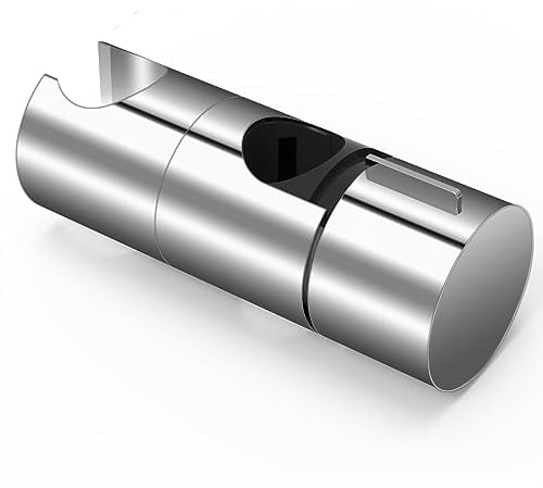 Handbrause Halterung Verstellbarer Durchmesser 18-25 mm Duschkopfhalterung, ABS+Verchromte Oberfläche Design Duschhalterung, Geeignet für Duschstangen mit Außendurchmesser von 18-25 mm (Silber)