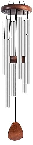 Zyqixluk Windspiele für draußen hängend Handmade außendekoration Windspiel Metall Windspiel Garten hängend Retro Dekor Klangspiele für Garten, Indoor, Hof, Hinterhof Dekoration,Silber