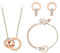 KBRPEY Schmuckset Damen, Damen Kette und Ohrringe für Damen, Set mit Kristallanhänger, Weiß Kristalle Rund Schmuck-Set Halskette Ohrringe Rosé Vergoldet für Damen Geschenk für Mädchen Frauen