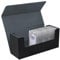 Mcbazel Card Deck Box for 35PT Magnetic Card Holder,Card Deck Holder for MTG/TCG cards,PU Leather Deck Box Storage Case(Black Gray)
