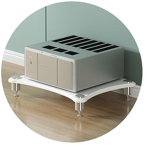 HiFi-Audioschrank TV-/HiFi-/AV-Rack, MDF-Ständer Multifunktionaler Heimschrank Unterhaltungs-Medieneinheit (Color : Weiß, S : 60 * 48 * 10cm(1Tier))