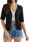 GRACE KARIN Cardigan Corto da Donna a Mezza Manica Vintage Cardigan Casual CL2656 Nero XL