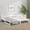 KOIECETA Tagesbett Ausziehbar Massivholz Kiefer Schlafsofa Bettsofa Gästebett für Schlafzimmer Wohnzimmer Ausziehbett Sofa Bett (Weiß, 90 x 200 cm)