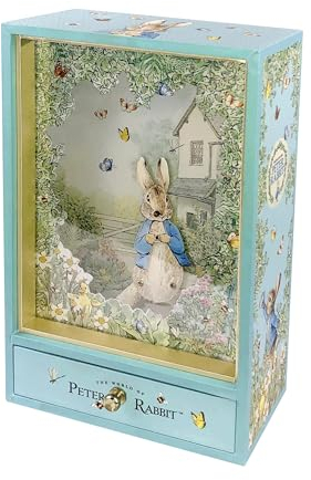 Trousselier Peter Rabbit. - Grande Boite a Musique Bois Traditionnelle Pierre Lapin Jardin - Boite Musicale - Boite a Musique Garçon Fille Bebe Enfant - Cadeau Bapteme Naissance