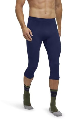 FALKE Herren Baselayer-Hose Warm 3/4 M Ti Funktionsmaterial schnelltrocknend 1 Stück, Blau Space Blue 6116, L