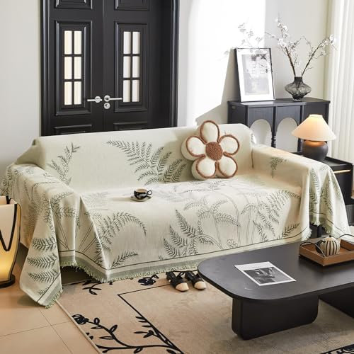 VanderHOME Sofa überwurfdecke, Überwurf aus Chenille, für Vier Jahreszeiten, Mehrzweck-Tagesdecke, Sofadecke, Überwurf, Sofaüberwurf 180 * 130cm-Grün