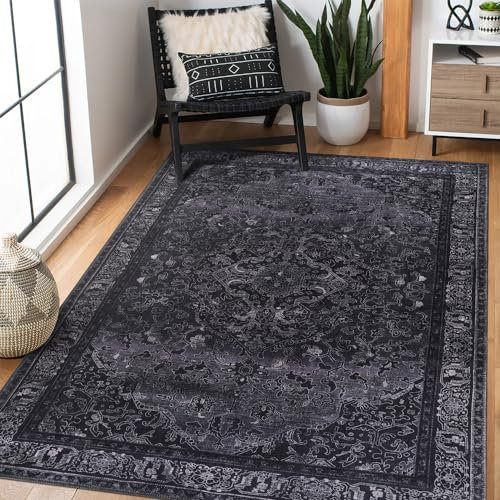 NETLINE HOME Waschbarer Teppich für Wohnzimmer, traditioneller Flachgewebe-Teppich, rutschfest, Küchenteppich, dekorative Fußmatten, niedriger Flor, Vintage-Teppich, Boho-Design, faltbar, Flurteppiche