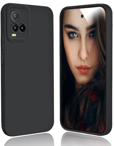 DESSEN Hülle für Vivo Y21 / Vivo Y21s / Vivo Y33s 4G Handyhülle - Silikon Schutzhülle Stoßfest Kameraschutz Protection Case Dünn Weiche TPU Bumper Cover Anti-Fingerabdruck, Schwarz