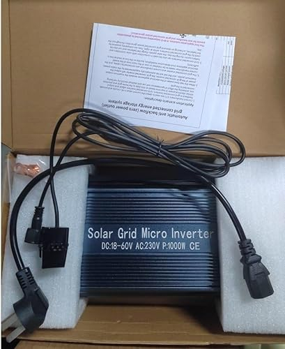 BuyWeek Onduleur de raccordement au réseau 1000 W Micro onduleur solaire MPPT Onduleur à onde sinusoïdale pure avec application Tuya, anti-contre-courant, entrée 22-60 VDC sortie 230 VAC, for centrale