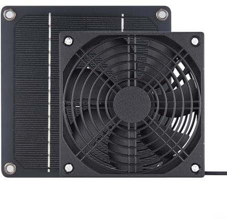 Emiif Solar Exhaust Fan, 50W Solar Panel Fan Kit Cooling Ventilation Fan Air Extractor for Small Chicken Coops, Greenhouses, Sheds,Pet Houses