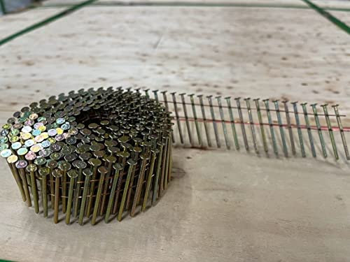 1 Coil of 350 Nails. 15 Degree Flat Wound Ring Shank Galvanised Coil Nails (2.1 x 45mm)
