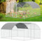 Joparri Hühnerstall Freilaufgehege Verzinktem Stahl, 3x4x2m Outdoor Hühnerhaus Dome Roof mit Schloss und Wasserdichtes PE Gewebe, für Hühnerkäfig Vogelkäfig Kleintiere