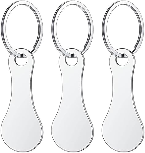 Criveple 3 Stück Einkaufschip Schlüsselanhänger Abziehbar Einkaufswagenlöser, Abnehmbarer Einkaufswagenchip Metall Einkaufswagen Schlüsselanhänger