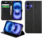 DN-Technology for iPhone 16 Case Flip Leather Wallet Book Stand Folio Card Holder Phone Cover iPhone 16 6.1'' (BLACK)