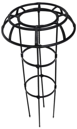 IWOWHERO Kletterwand Klettergerüst Pflanzenstütze Pflanze unterstützt Reifen Pflanzenspalier für Kletterpflanzen zimmerpflanzen Pfahlunterstützung Gestell für den Garten PP-Kunststoff Black