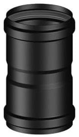 ALLINOX Manicotto FF Femmina/Femmina Acciaio Nero Raccordo Canna Fumaria Per Stufa A Pellet (DN 80)