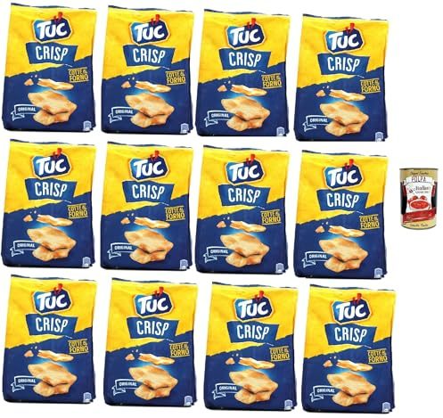 Italian Gourmet Bundle Ofencracker Original 12x 100g + Italian Gourmet Polpa Gratis – Knusprige Cracker Snacks, gebackene Snack-Cracker für Party, Aperitif, Büro, Lunchbox, Dip, Käseplatte & Vorrat