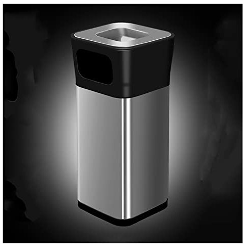 IUBGFTO Poubelles d'extérieur 15L/20L/25L/30L Poubelle Verticale carrée Poubelle Commerciale en Acier Inoxydable Poubelle avec cendrier pour Couloir d'hôtel, Hall, Ascenseur, entrée pour j,Square 20L