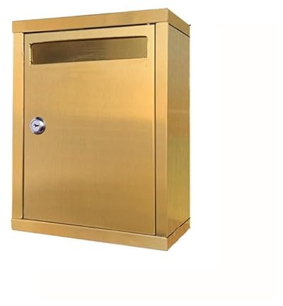 ZSXZCBDQ Briefkasten wasserdicht, Briefkästen für außen, moderner Briefkasten, Wandbriefkasten, Geeignet für Büro, Zuhause usw(Gold,Small)