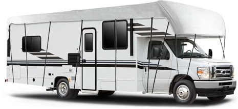 NEWFUN Wohnmobil Abdeckplane, Wohnwagen Schutzhülle, Wohnmobil Schutzdach 210D Dachschutzplane Abdeckung Abdeckplane für Wohnmobile und Wohnwagen (7.5 x 3 m)