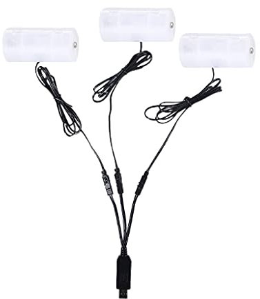 ZEPFJHE 3-in-1-USB-Stromkabel auf 1,5 V-6 V C-Akku für Taschenlampen, flammenlosen Herd und mehr