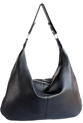 wuxingmeili Large Tote Bags for Women, Lightweight Women's Hobos & Shoulder Bags, Black Slouch Bags for Work Travel | Women's Handbags with Detachable Strap