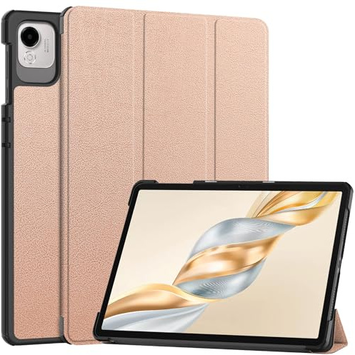 XunyLyee Funda para tablet HONOR Pad X9a de 11,5 pulgadas (2025), función atril, funda protectora de piel sintética, color oro rosa