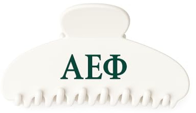 RPZL Premium Acetate Sorority Oversized Claw Clip for Women, Sorority Colors, All Hair Types, Large Hair Jaw Clip (Alpha Epsilon Phi - White)