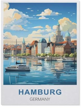 Hamburg, Deutschland,Puzzles 1000 Teile für Erwachsene, Klassische Puzzle Kinder Puzzle Herausfordernde Und Schwierige Rätsel für Erwachsene Und Jugendliche(38x26cm)-T10