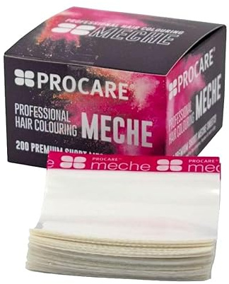 Procare Meche Small - Strähnchen Folie für Friseure, Wiederverwendbare Balayage Folie & Haarfarbe Zubehör, Alternative zu Alufolie Friseur, Color Paper für Highlights & Strähnen