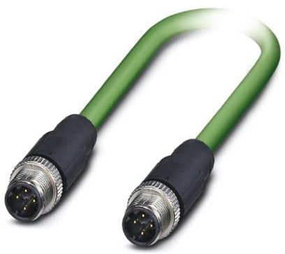 Phoenix Contact Ethernetkabel Cat.5, 2m, Grün Patchkabel, A M12 Geschirmt Stecker, B M12