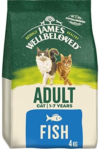 James Wellbeloved Complete Hypoallergenic Adult Dry Cat Food Made With 100% Natural Ingredients and One Source of Animal Protein (Fish), 4 kg