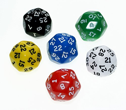 Würfelzeit 8402 - Würfel w30 Opaque Mix (6 Würfel im Polybeutel)