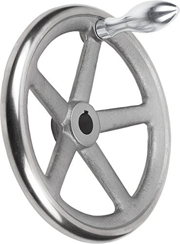 Kipp Handrad mit Nut Grauguss, Komp:Stahl, D2=12, D1=125, 1 Stück, K0671.3125X12