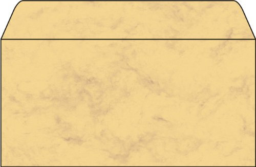 SIGEL DU172 Briefumschläge Marmor sandbraun, 50 Stück, gummiert, DIN lang