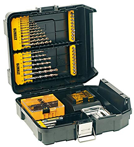 DEWALT Maxisafe-Zubehörkoffer XL (63-tlg. Set, mit Extreme DEWALT Steinboher und Metallbohrer, Bits 25 mm, Bits 50 mm und Magnet-Bithalter) DT9281