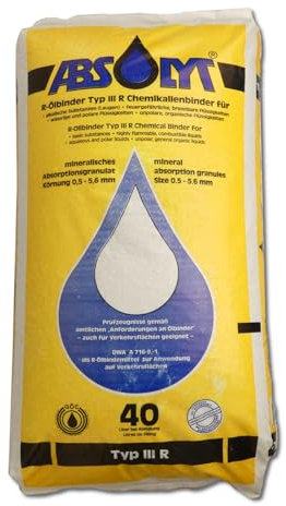 ABSOLYT 40 Liter pflanzenverträglicher Ölbinder Typ III R - Chemikalienbinder - Ölbindemittel mit sehr hohem Aufsaugvermögen