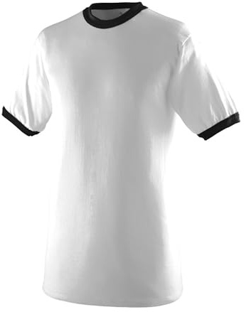 Augusta Sportswear Men's Ringer tee Shirt White/Black