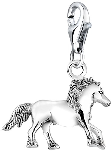 Nenalina Pferd Karabiner Charm Anhänger für Bettelarmband aus 925 Sterling Silber 713072-000